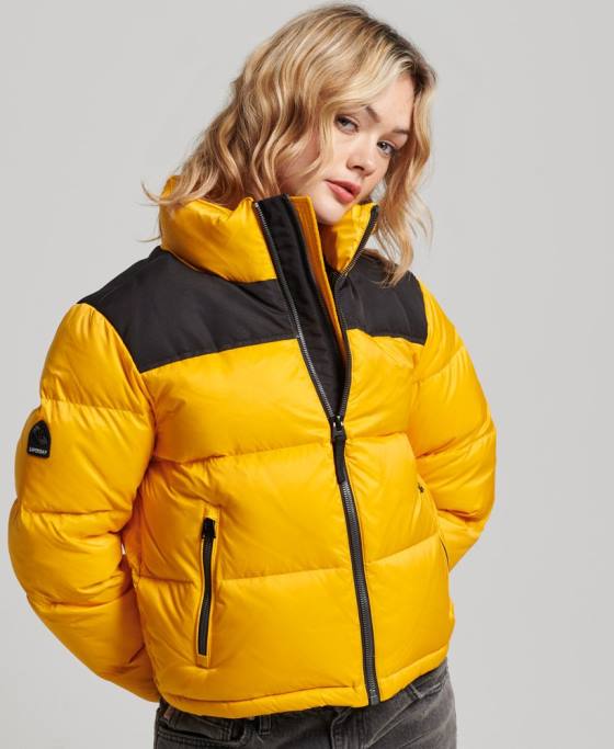 Superdry jachetă puffer cod sport îmbrăcăminte galben femei JX0Z5511
