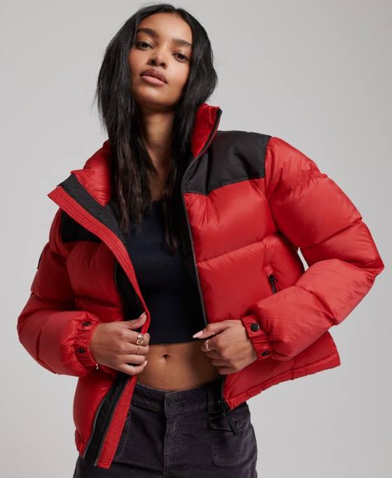 Superdry jachetă puffer cod sport îmbrăcăminte roșu femei JX0Z5524