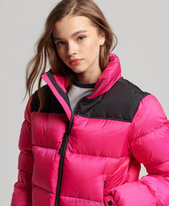 Superdry jachetă puffer cod sport îmbrăcăminte roz femei JX0Z5491