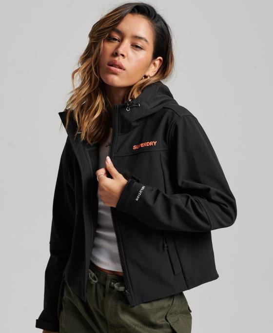 Superdry jachetă softshell cod trekker cu glugă îmbrăcăminte negru femei JX0Z3529