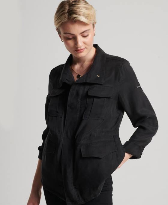 Superdry jacheta cupro m65 îmbrăcăminte negru femei JX0Z3613