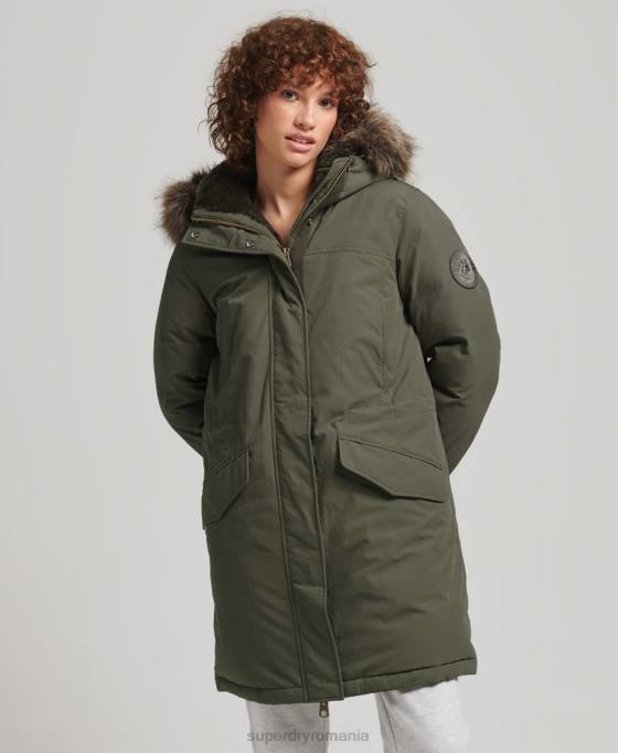 Superdry jos parka Everest îmbrăcăminte kaki femei JX0Z3599