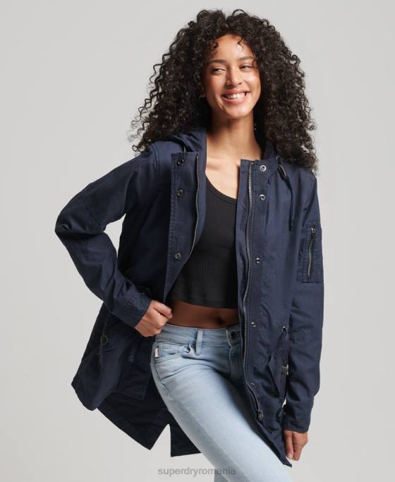 Superdry parca de câmp îmbrăcăminte marina femei JX0Z5609
