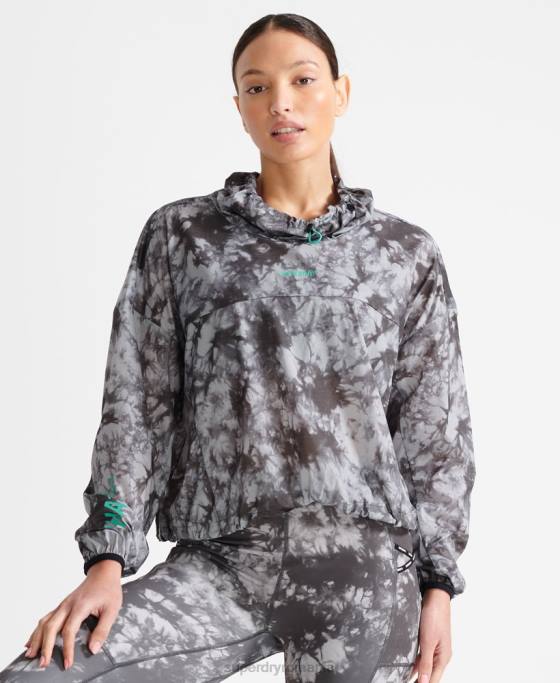 Superdry rulați coajă de ploaie ușoară îmbrăcăminte gri femei JX0Z5665