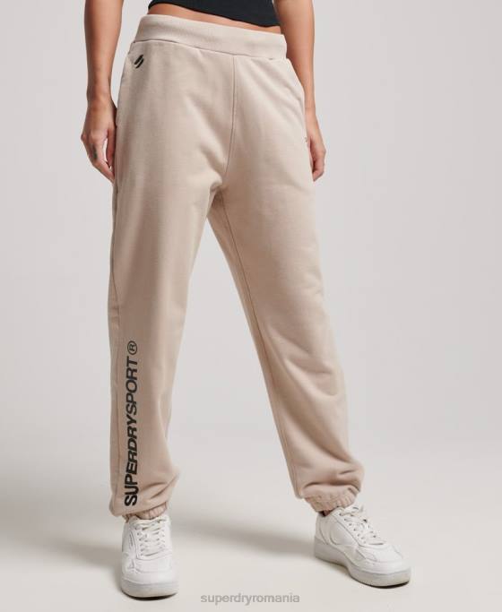 Superdry joggeri de bază îmbrăcăminte bej femei JX0Z3905