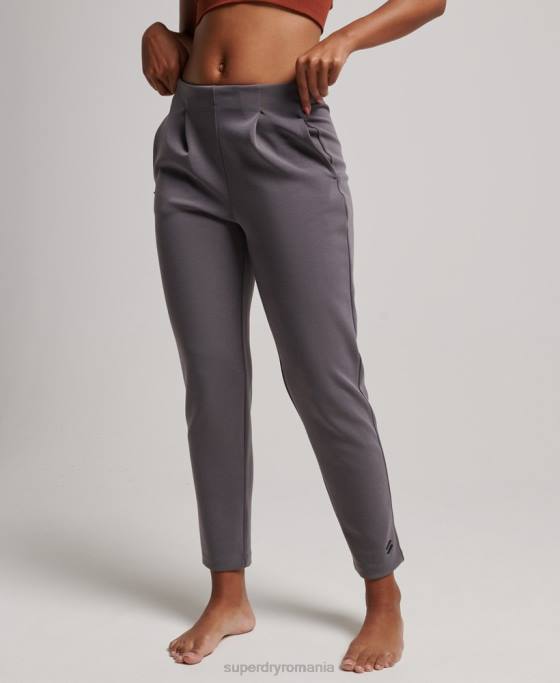 Superdry pantaloni de jogging croiți flex îmbrăcăminte gri femei JX0Z3919
