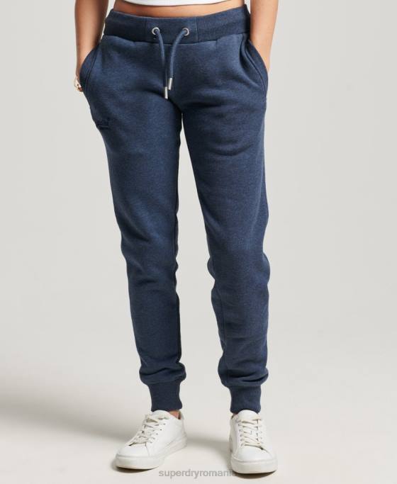 Superdry pantaloni de jogging cu logo vintage brodat îmbrăcăminte marina femei JX0Z3898
