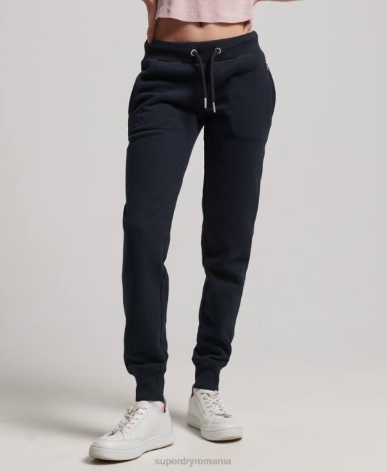 Superdry pantaloni de jogging cu logo vintage brodat îmbrăcăminte marina femei JX0Z3906