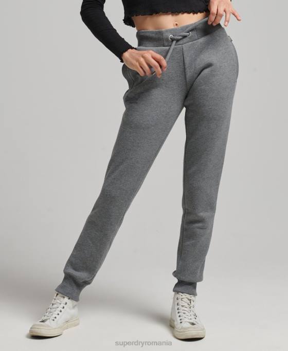 Superdry pantaloni de jogging din bumbac organic cu logo esențial îmbrăcăminte gri femei JX0Z6675