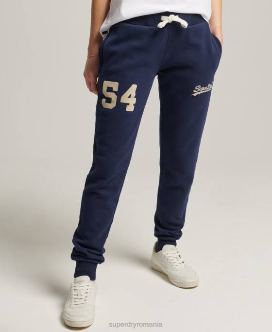 Superdry pantaloni de jogging pentru colegiu cu logo vintage îmbrăcăminte marina femei JX0Z6655
