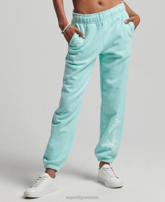 Superdry script grafic boyfriend joggeri îmbrăcăminte albastru femei JX0Z6591