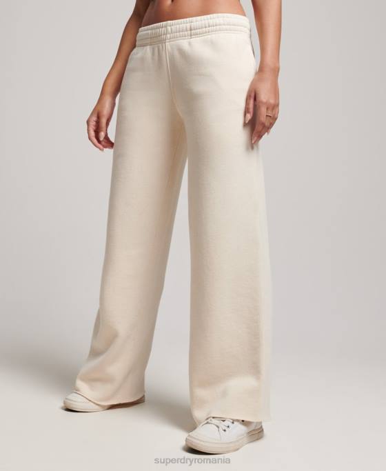 Superdry spălați joggeri drepti îmbrăcăminte cremă femei JX0Z3900