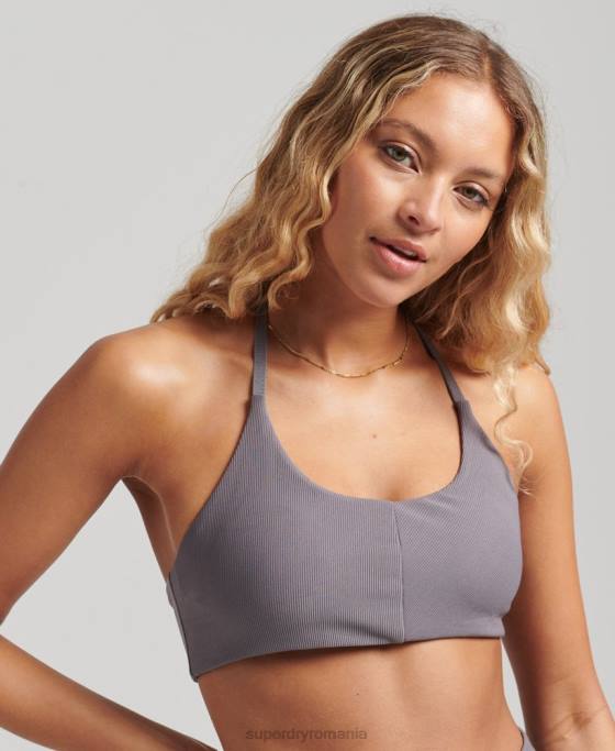 Superdry sutien flex asimetric cu impact redus îmbrăcăminte gri inchis femei JX0Z6338