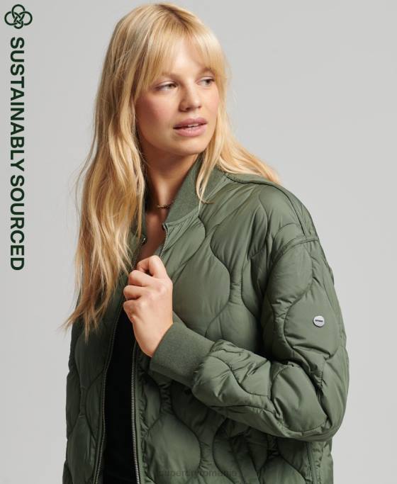 Superdry palton matlasat studios îmbrăcăminte verde femei JX0Z3799
