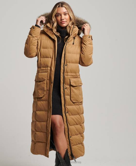 Superdry palton parka expedition cu paragate din microfibră îmbrăcăminte maro femei JX0Z5547