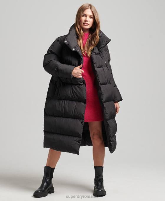Superdry palton puf cu paragate îmbrăcăminte negru femei JX0Z3582