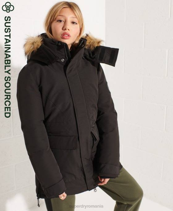 Superdry parka cod everest îmbrăcăminte negru femei JX0Z5537
