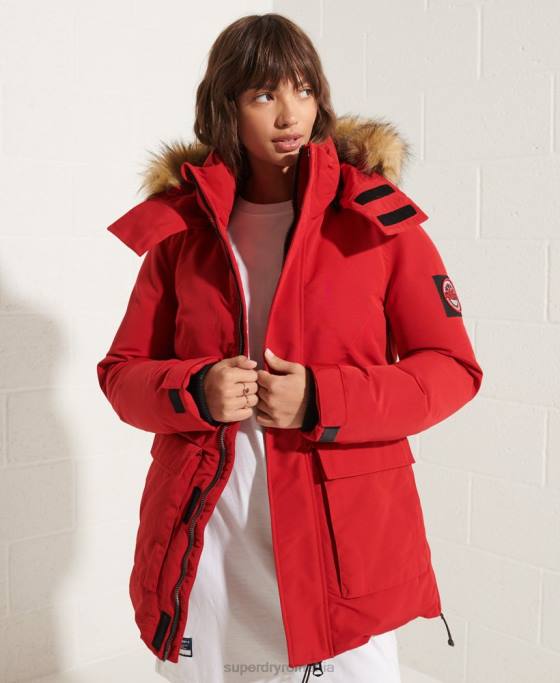Superdry parka cod everest îmbrăcăminte roșu femei JX0Z5589