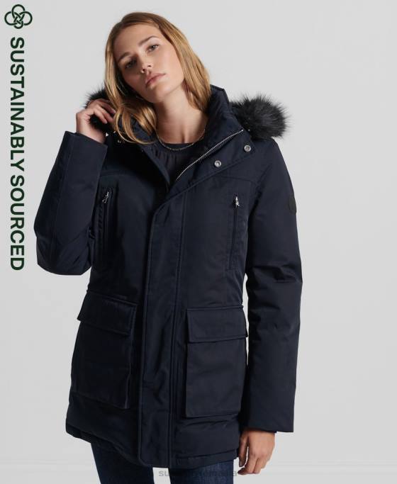 Superdry parka din puf everest îmbrăcăminte marina femei JX0Z5458