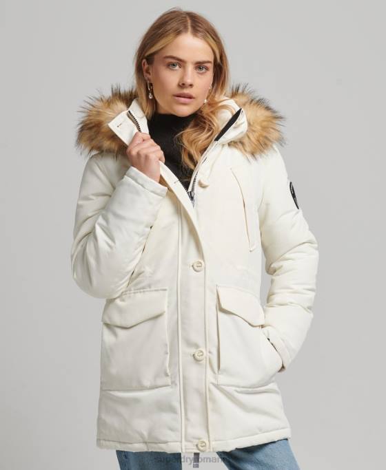 Superdry parka everest îmbrăcăminte alb femei JX0Z3604