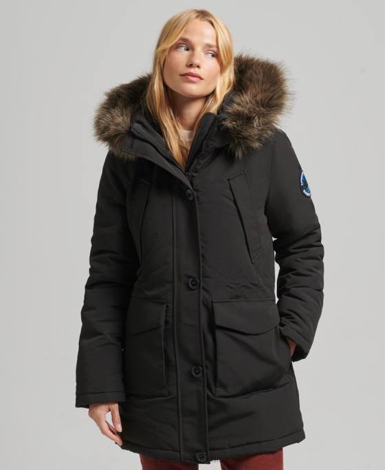 Superdry parka everest îmbrăcăminte gri inchis femei JX0Z3780