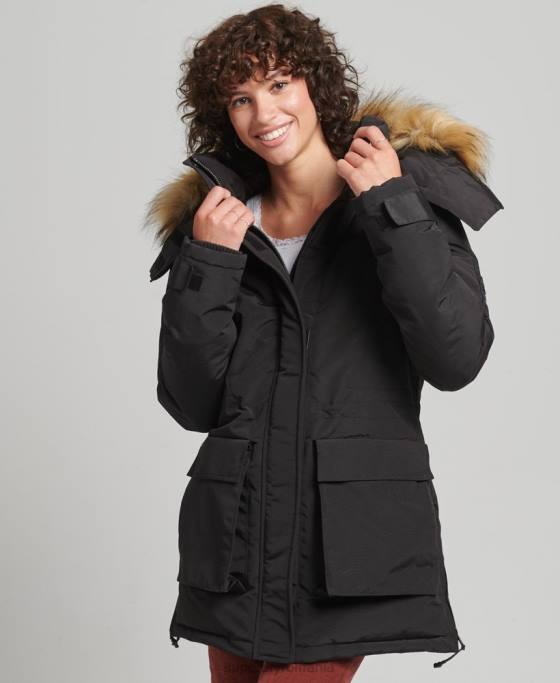 Superdry parka everest xpd îmbrăcăminte negru femei JX0Z3740