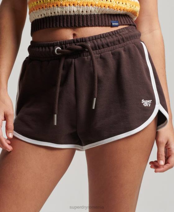 Superdry pantaloni scurți de curse din tricou vintage îmbrăcăminte maro femei JX0Z3111