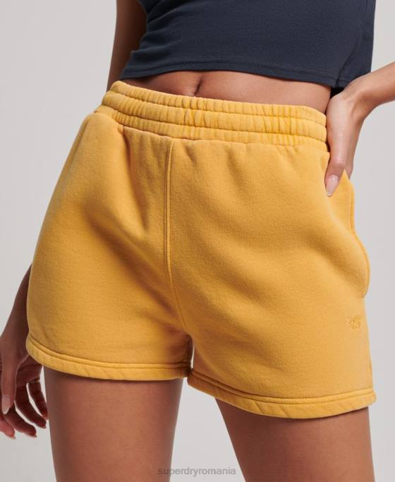 Superdry pantaloni scurți de transpirație vintage îmbrăcăminte aur femei JX0Z3129
