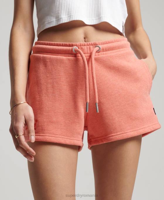 Superdry pantaloni scurți din jerseu cu logo vintage din bumbac organic îmbrăcăminte coral femei JX0Z3155