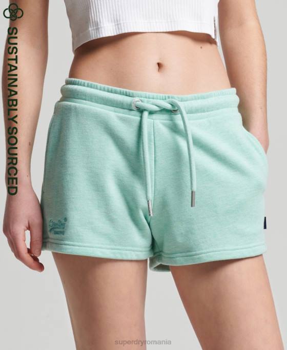 Superdry pantaloni scurți din jerseu cu logo vintage din bumbac organic îmbrăcăminte verde femei JX0Z3156