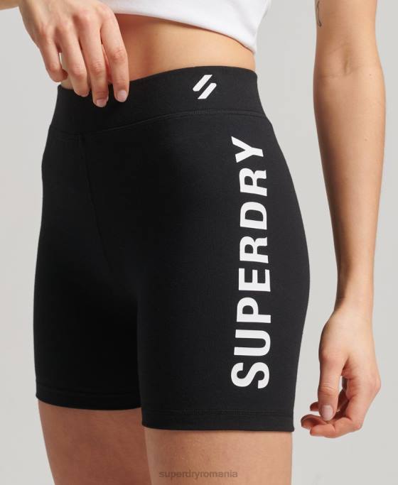Superdry pantaloni scurți pentru ciclul sport code core îmbrăcăminte negru femei JX0Z3127