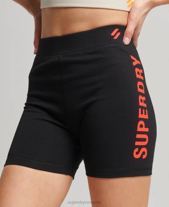 Superdry pantaloni scurți pentru ciclul sport code core îmbrăcăminte negru femei JX0Z3131