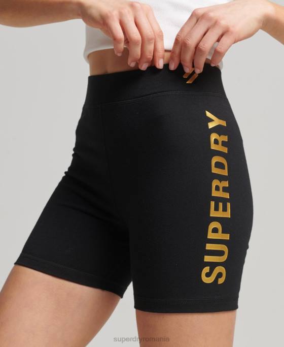 Superdry pantaloni scurți pentru ciclul sport code core îmbrăcăminte negru femei JX0Z3133