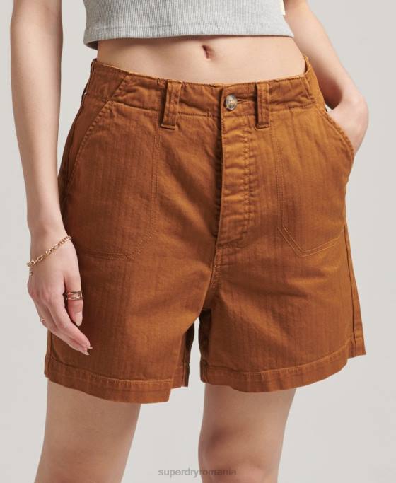 Superdry pantaloni scurți vintage utilitar îmbrăcăminte bronzat femei JX0Z3159