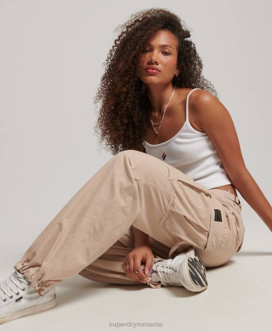 Superdry pantaloni cargo vintage cu talie joasă îmbrăcăminte maro femei JX0Z2036