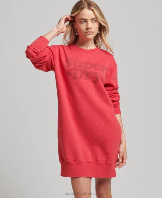Superdry rochie clasica cooper îmbrăcăminte roșu femei JX0Z2553