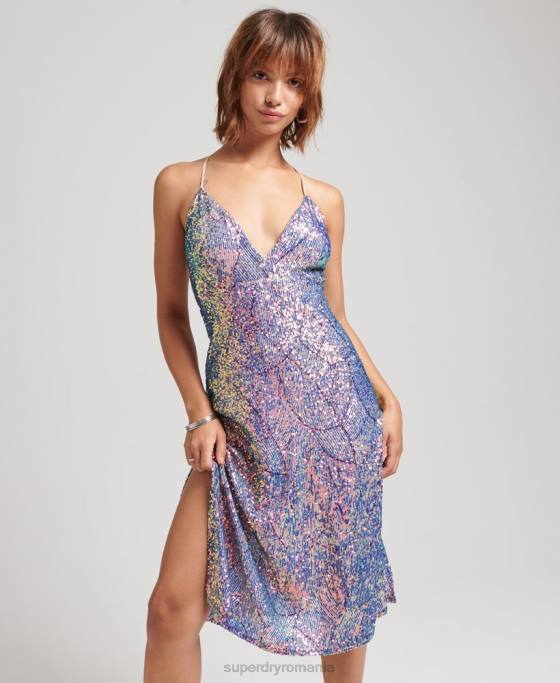 Superdry rochie midi cu paiete adânci îmbrăcăminte multi femei JX0Z2415