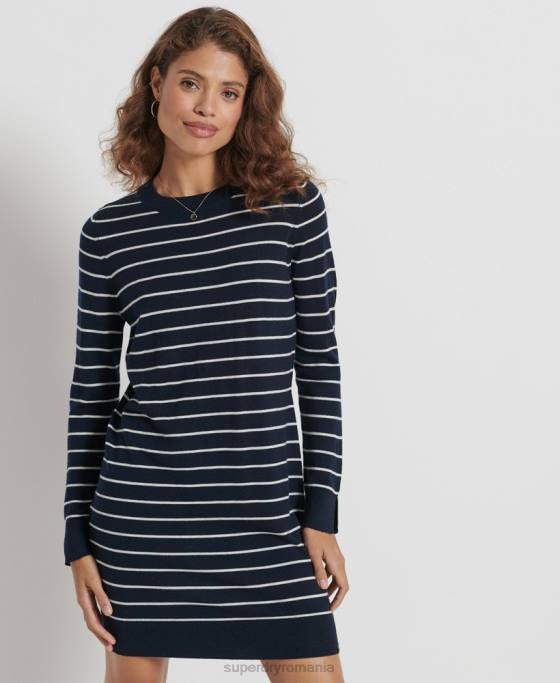 Superdry rochie mini studios merinos îmbrăcăminte marina femei JX0Z6604
