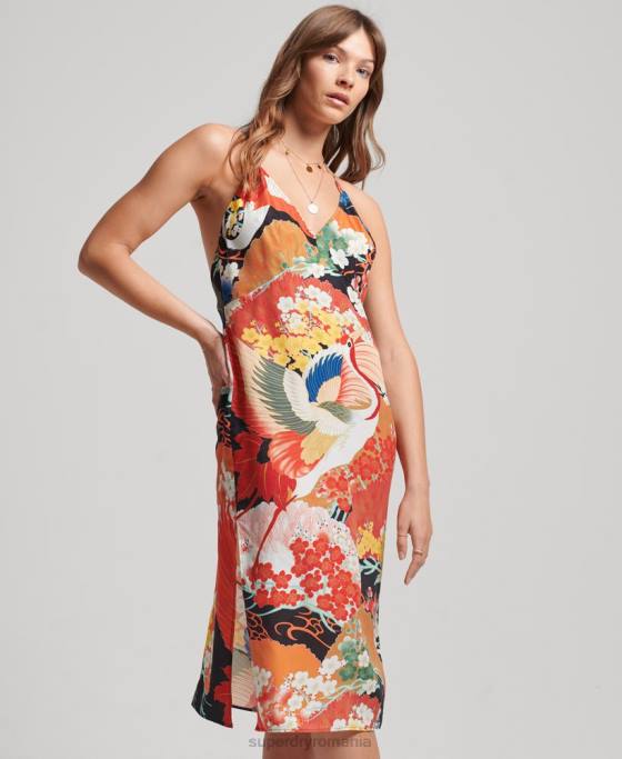 Superdry rochie slip midi cu imprimeu îmbrăcăminte multi femei JX0Z2486