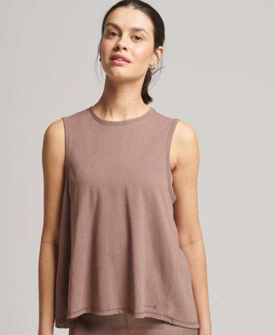 Superdry rezervor flex loose open back îmbrăcăminte maro femei JX0Z6332