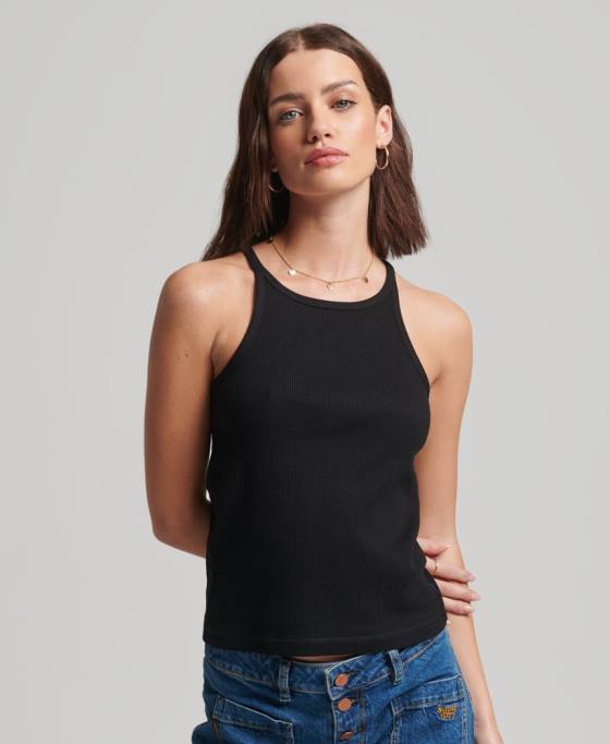 Superdry top vestă de curse îmbrăcăminte negru femei JX0Z2882