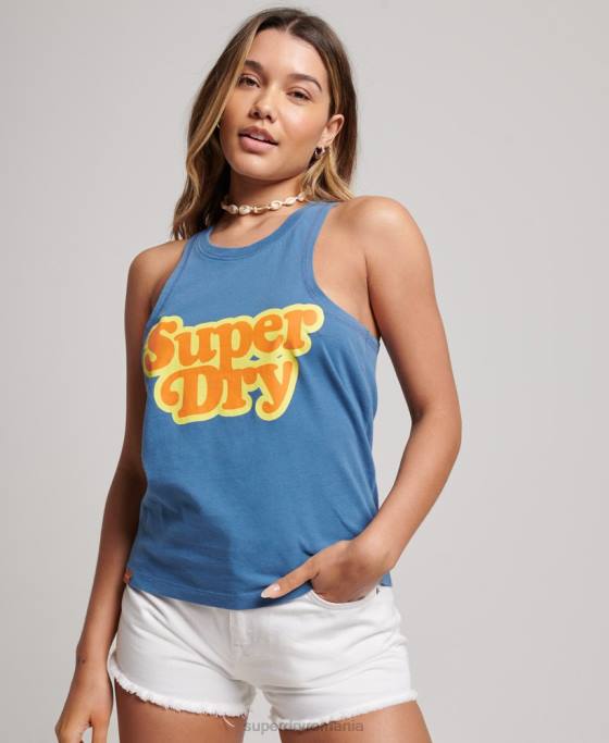 Superdry vintage cooper clasic vesta top îmbrăcăminte albastru femei JX0Z2284