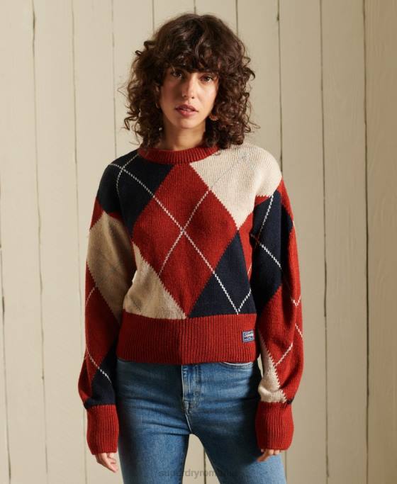 Superdry pulover cu model îmbrăcăminte roșu femei JX0Z4011