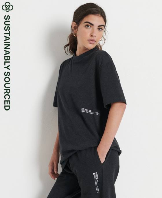 Superdry micro tricou mijlociu reciclat îmbrăcăminte negru femei JX0Z2849