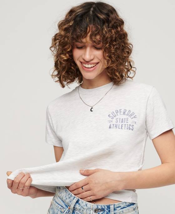Superdry tricou atletic esențial slub anii 90 îmbrăcăminte gri femei JX0Z2063