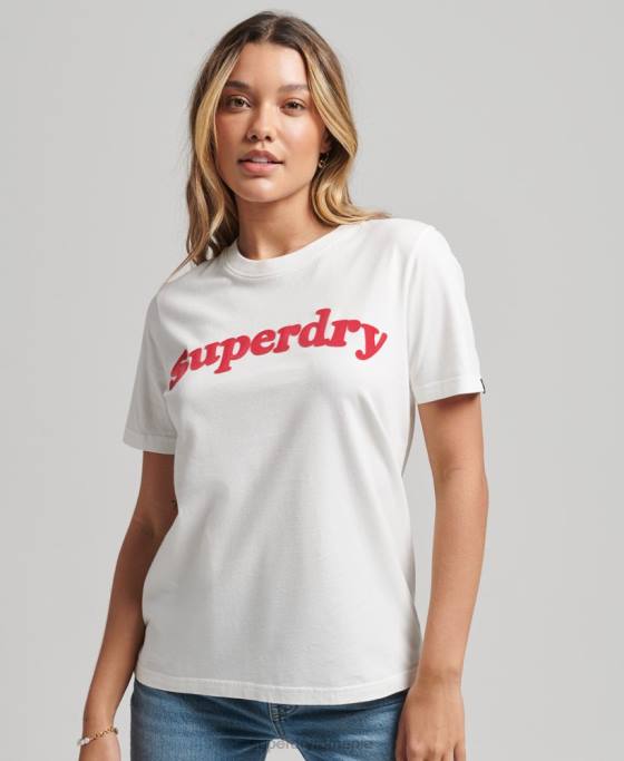 Superdry tricou clasic cu logo al anilor 70 cooper îmbrăcăminte cremă femei JX0Z6204