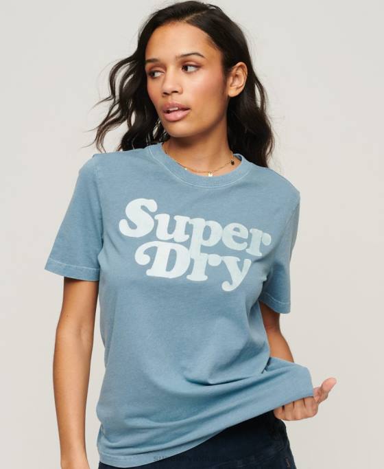 Superdry tricou clasic cu logo al anilor 70 cooper îmbrăcăminte gri femei JX0Z2653