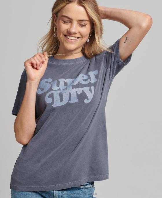 Superdry tricou clasic cu logo al anilor 70 cooper îmbrăcăminte marina femei JX0Z6190