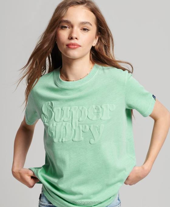 Superdry tricou clasic cu logo al anilor 70 cooper îmbrăcăminte verde femei JX0Z2727