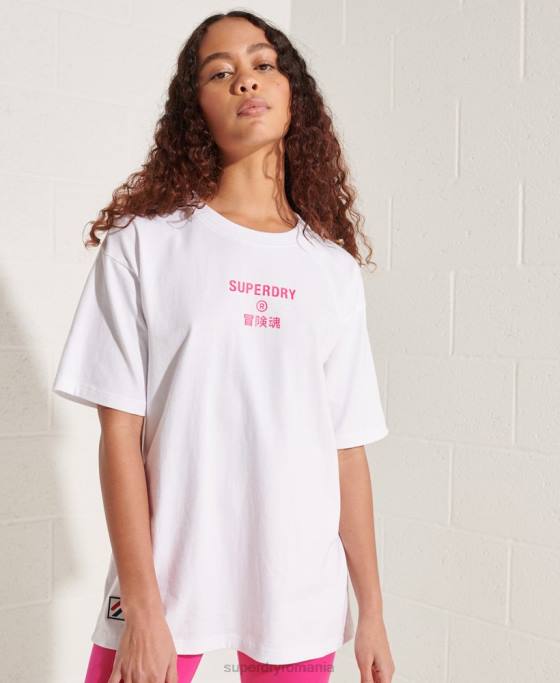 Superdry tricou cu logo corporate brights îmbrăcăminte alb femei JX0Z6289